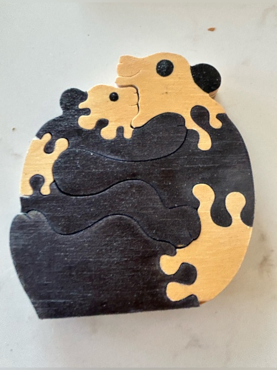 Monkey puzzle Other - Vintage Wooden Panda Puzzle by British artisan Carol Leith